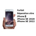 Forfait réparation vitre iPhone 8 ou SE 2020 ou SE 2022