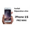 Forfait réparation vitre iPhone 15 pro max